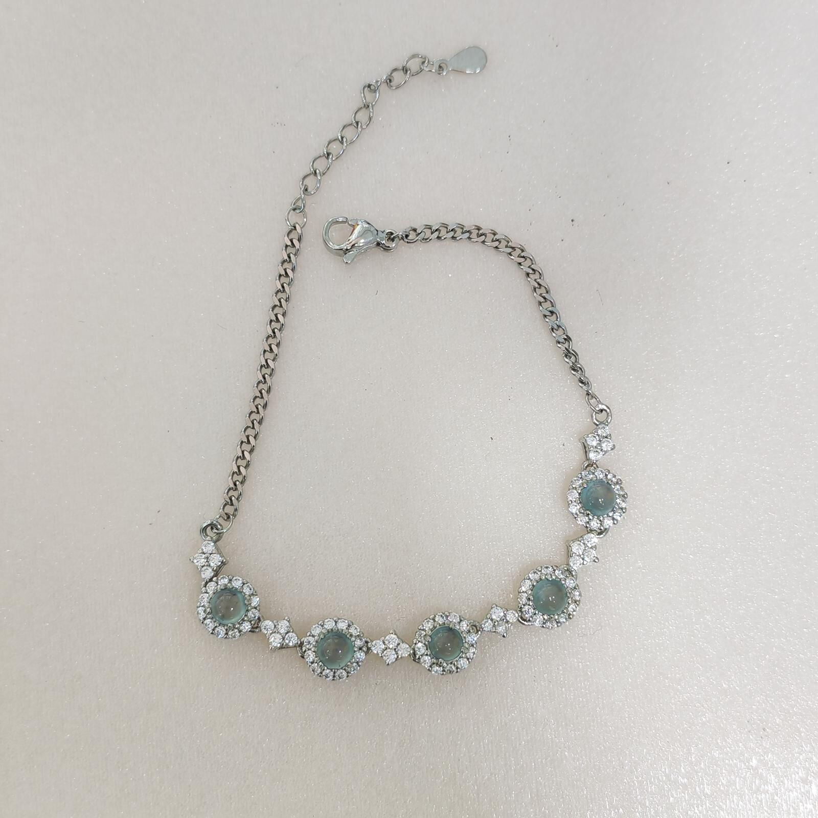 HKAG0411-319 白冰蛋面手鏈 yy0406 (C19)