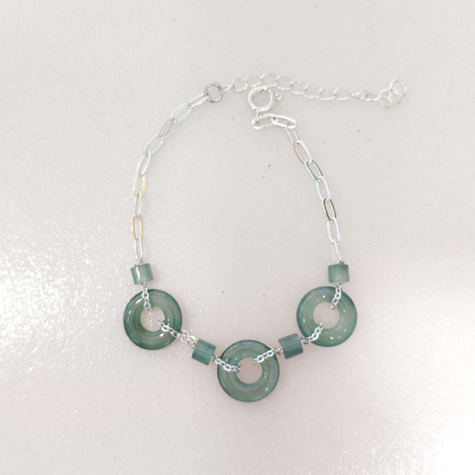 HKAG0411-321 藍水準安扣手鏈 yy0604 (C21)【連證】