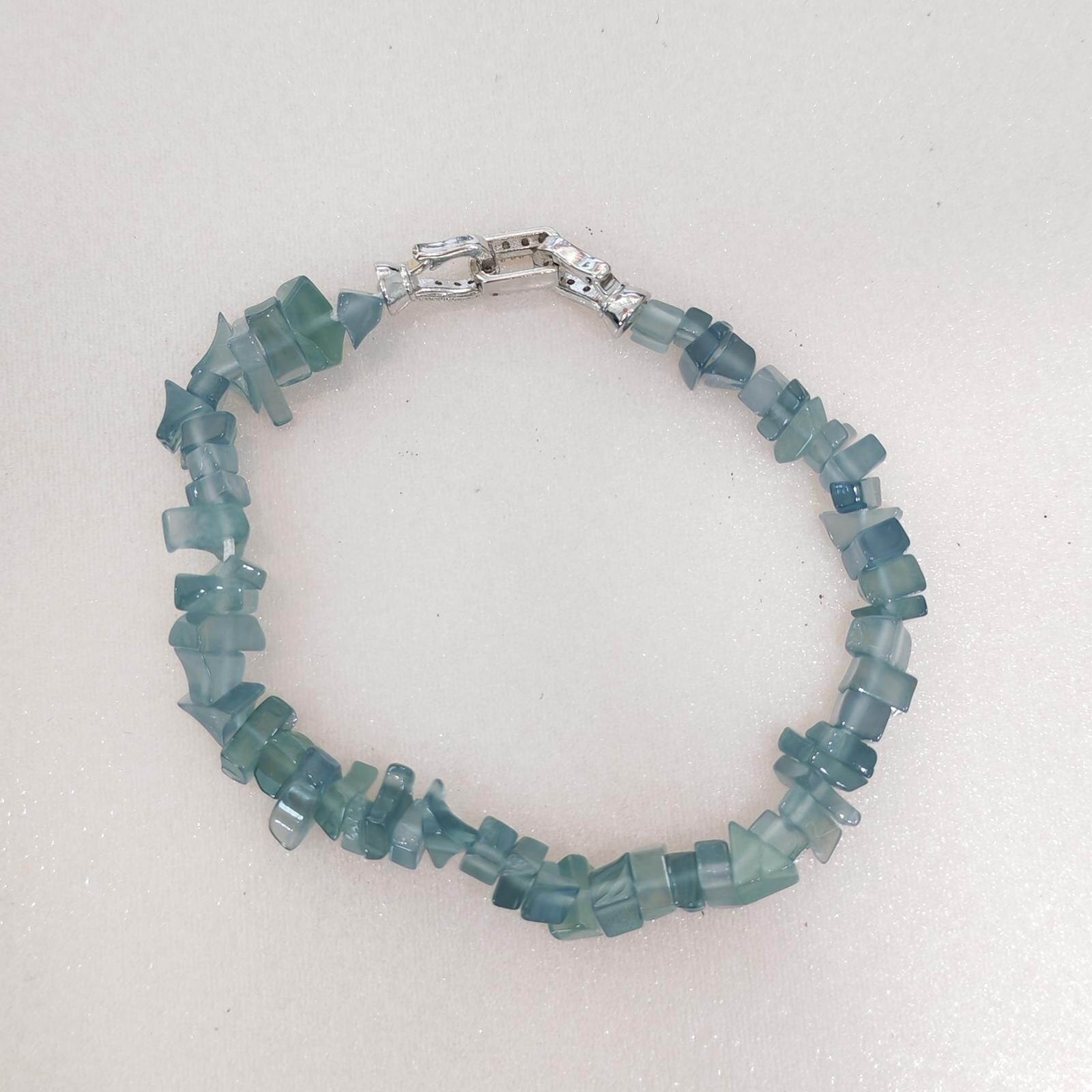 HKAG0411-322 翡翠藍水碎碎冰手鏈 ws0637 (C22)【連證連盒】