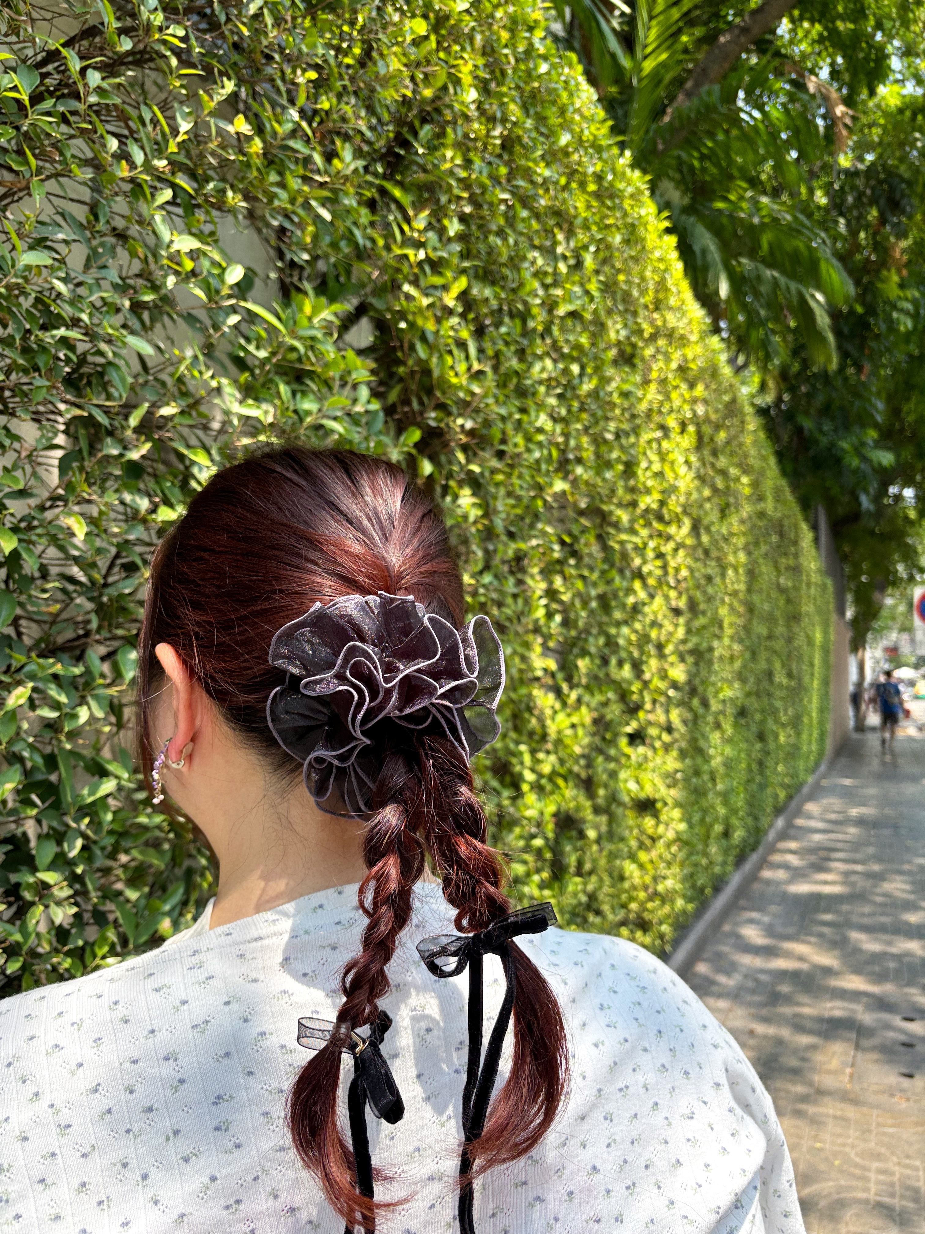 網紗雙色大髮圈