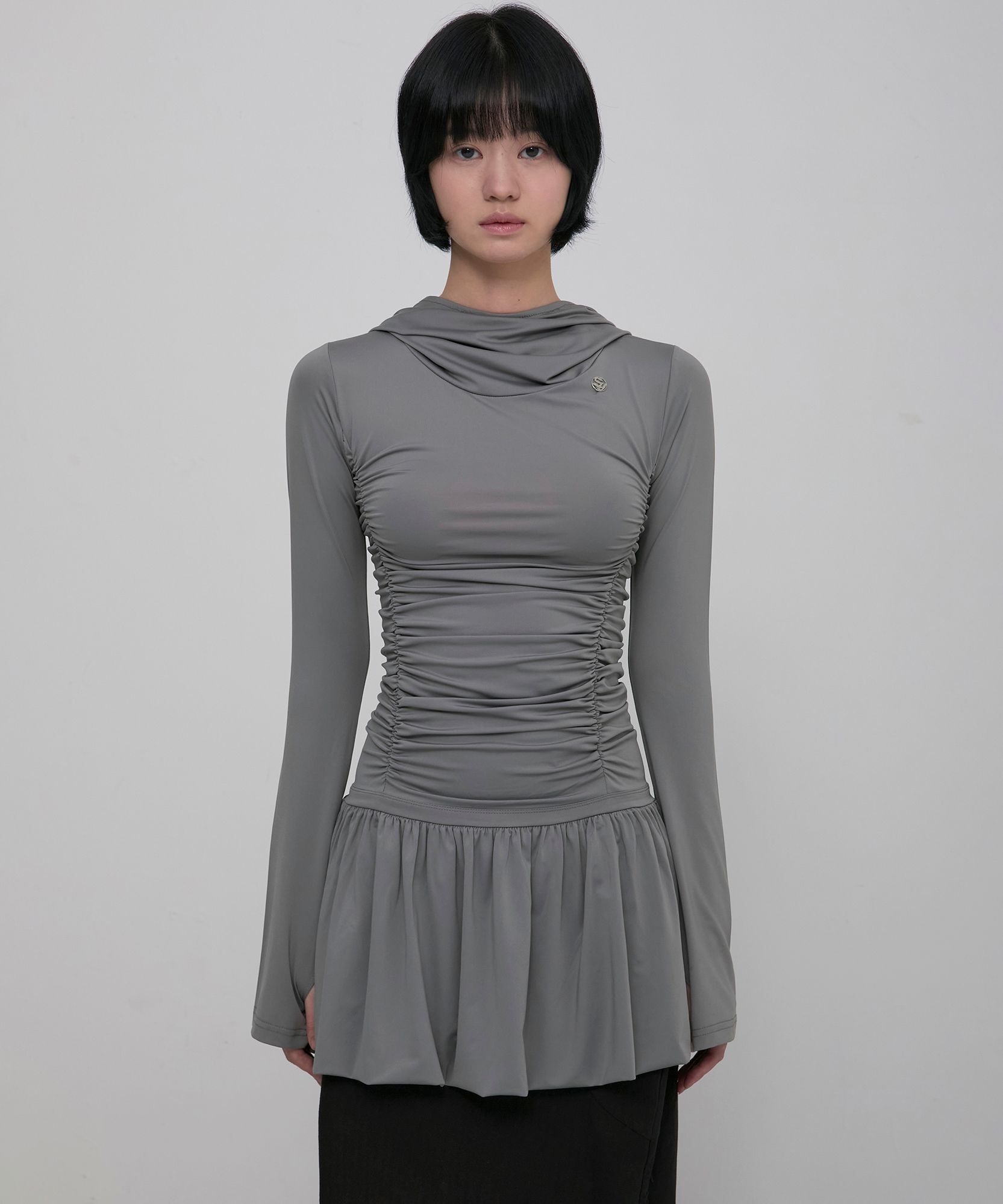 FLAREUP 連帽高領長洋裝 FL-185_Gray