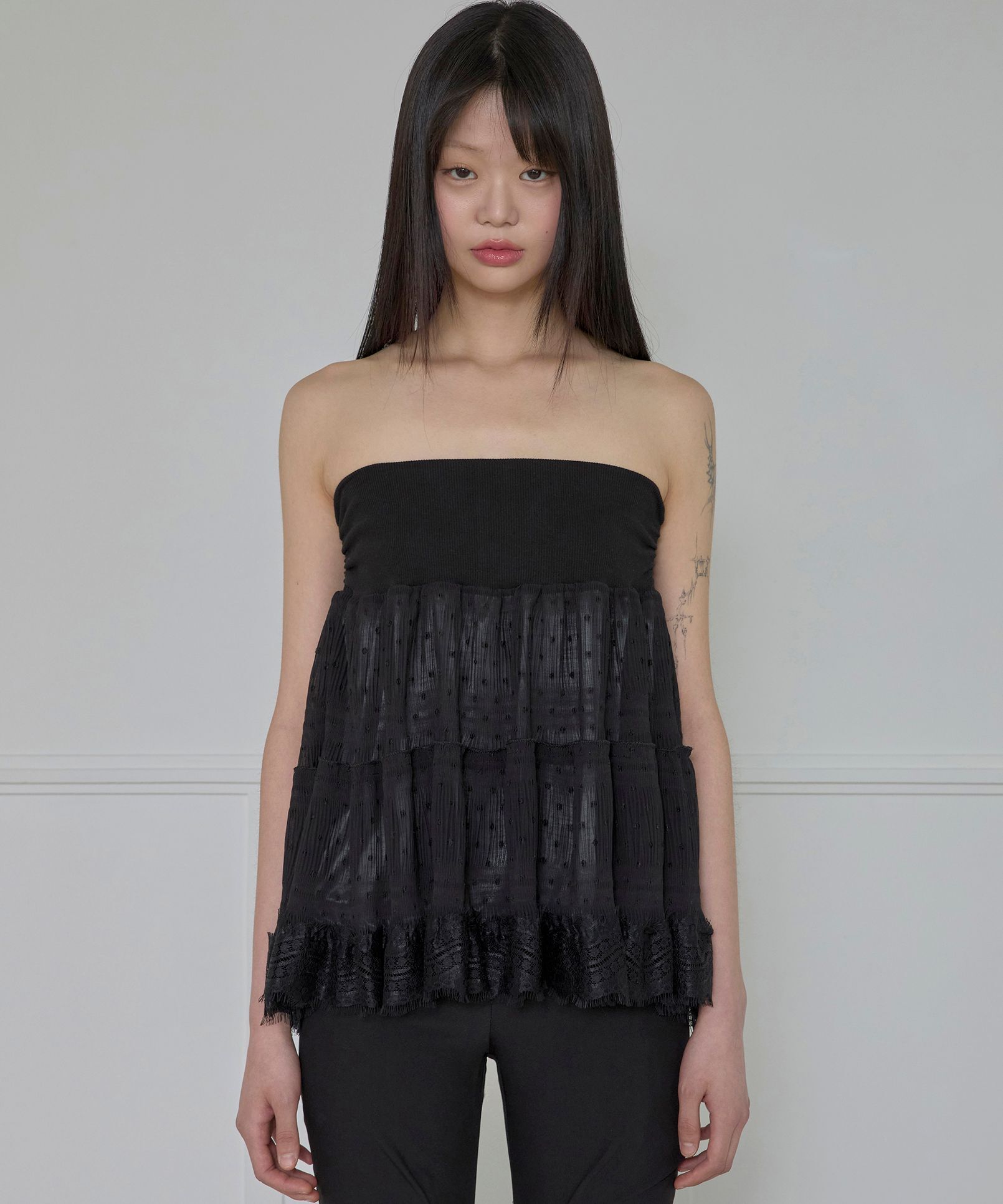 FLAREUP 點點荷葉層次裙 FL-250_Black