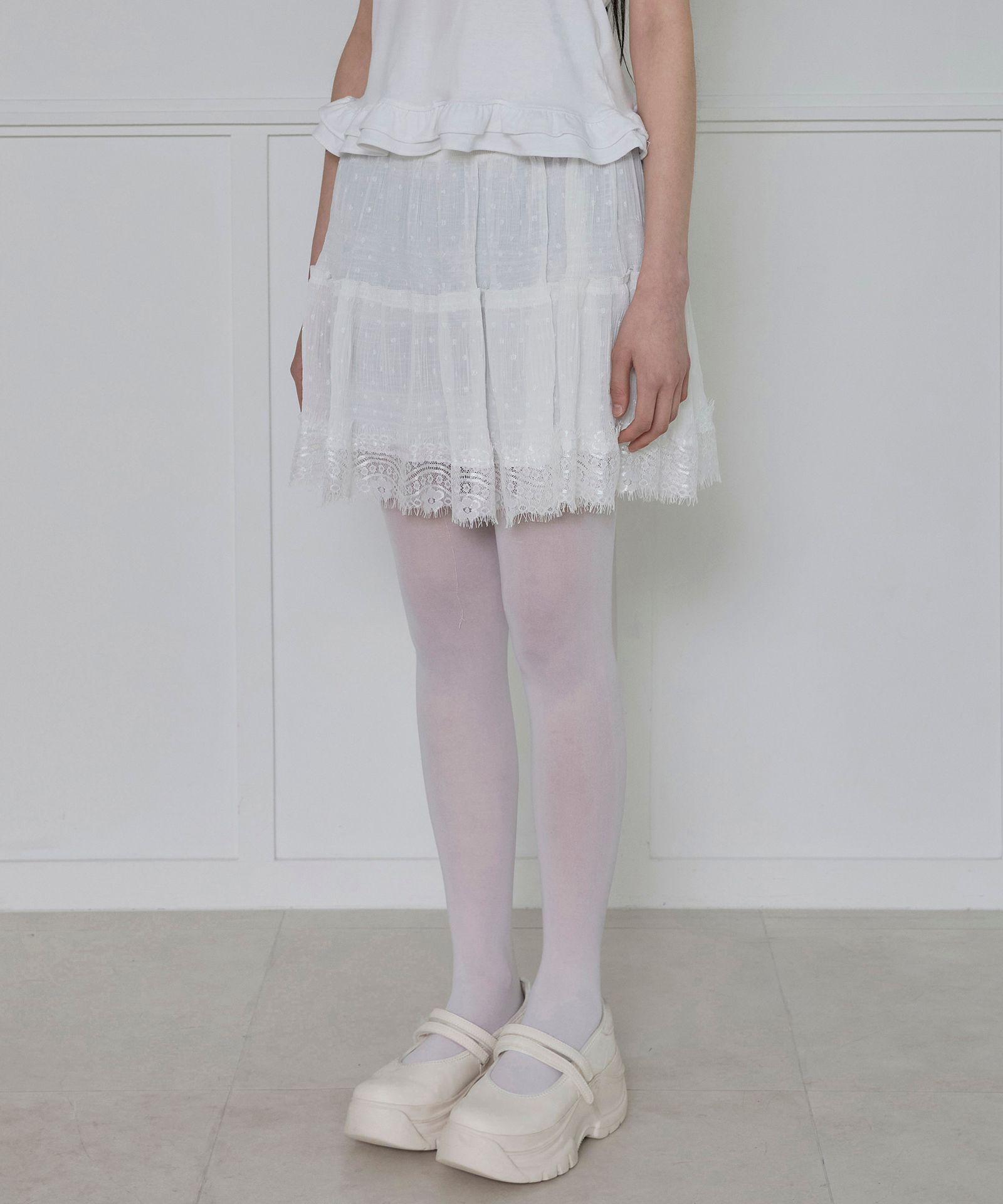 FLAREUP 層次點點荷葉裙 FL-250_White