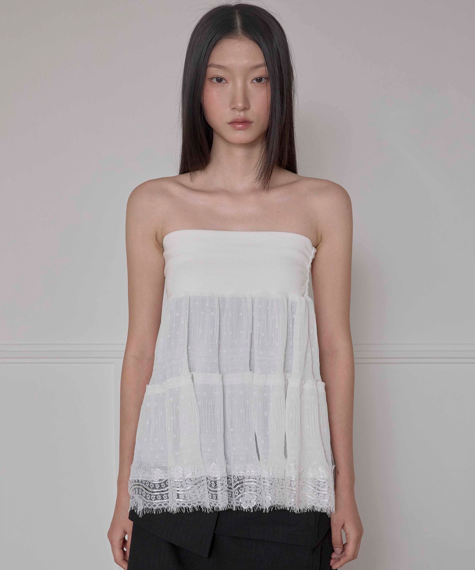 FLAREUP 層次點點荷葉裙 FL-250_White