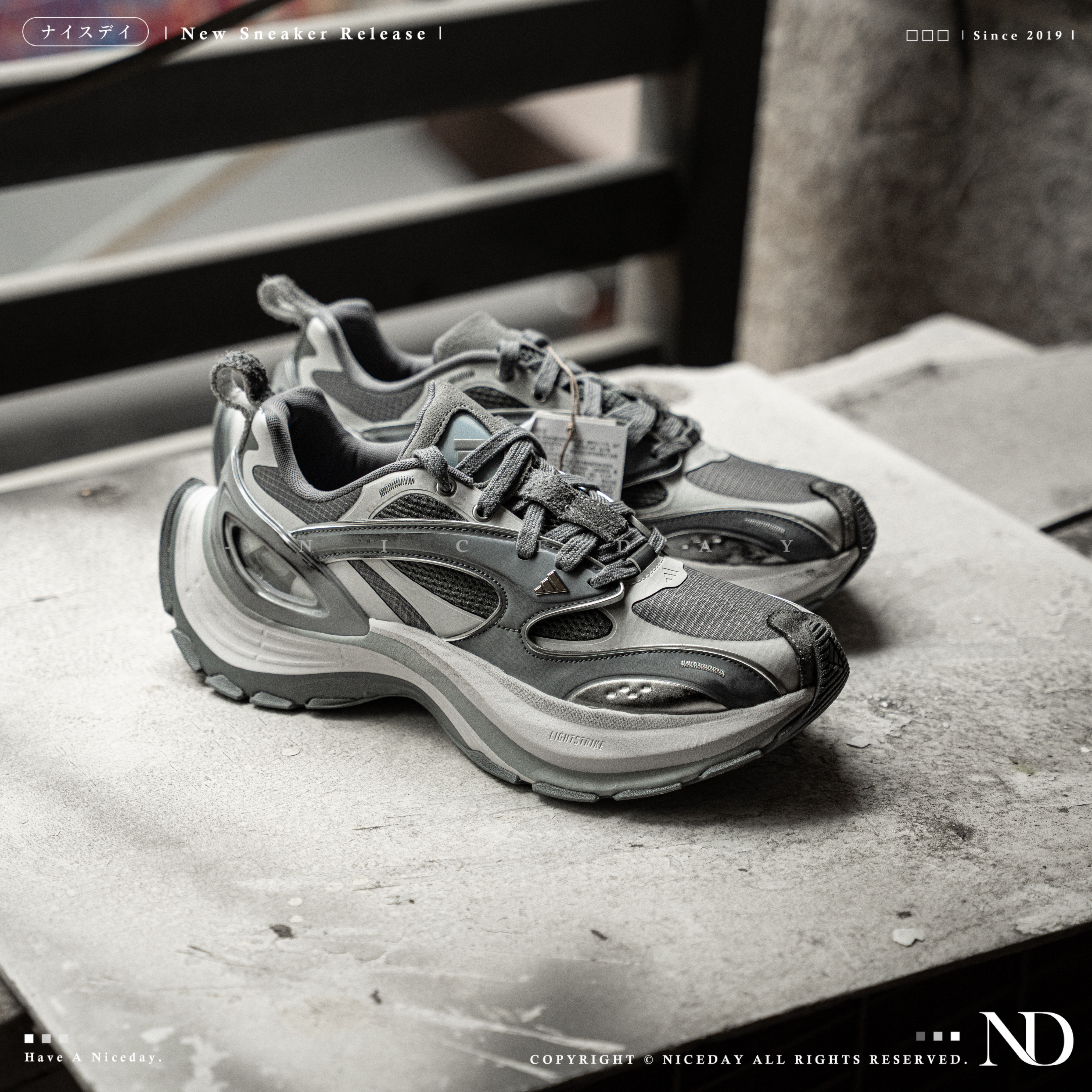 NICEDAY 代購 Adidas XLG Speed 雲霧灰 煙灰 霧霾藍灰 機甲鞋 灰 復古 男女鞋 KJ6502