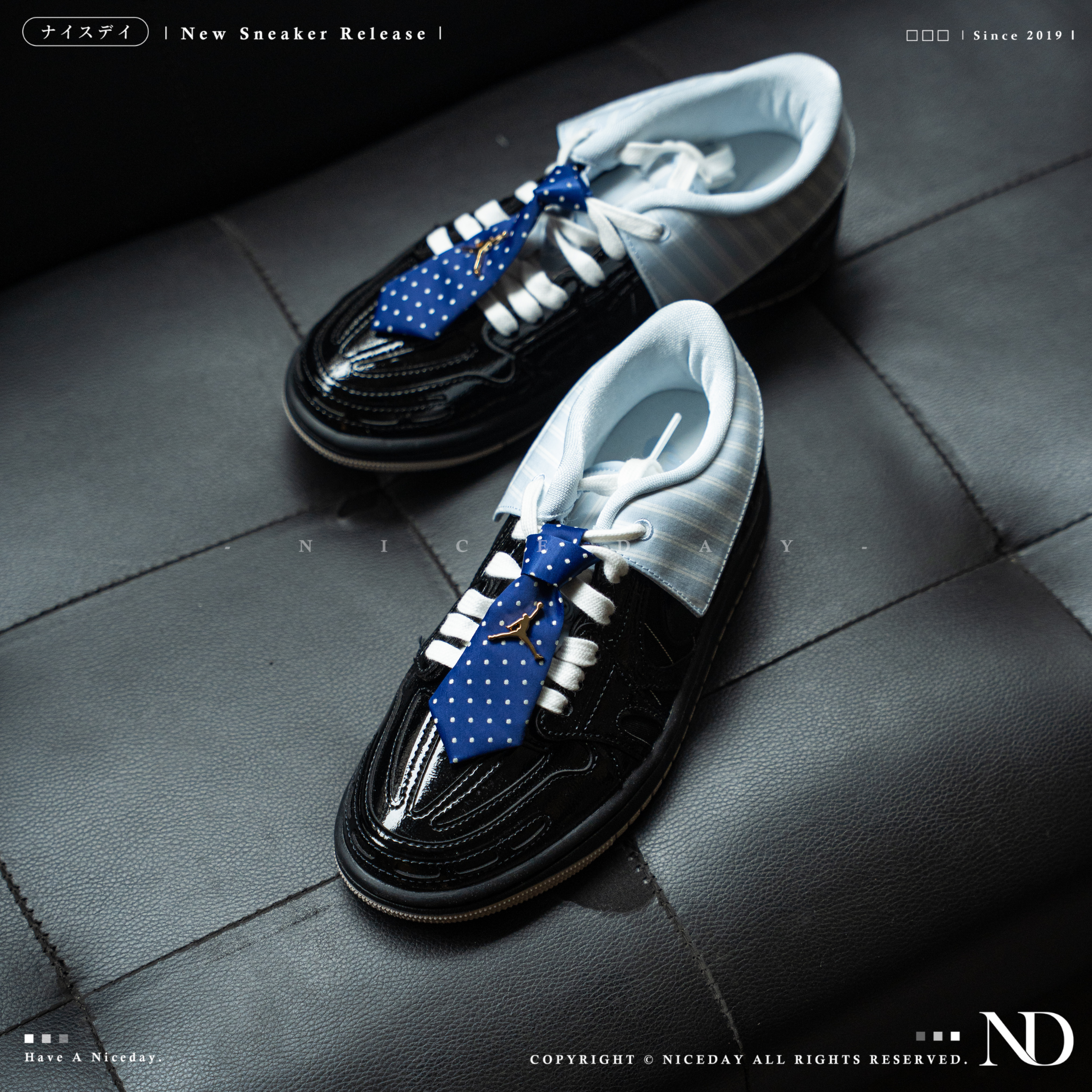 NICEDAY 代購 Nike Air Jordan 1 MM V3 黑色 條紋 漆皮 皮革 西裝 領帶 IR7554-001