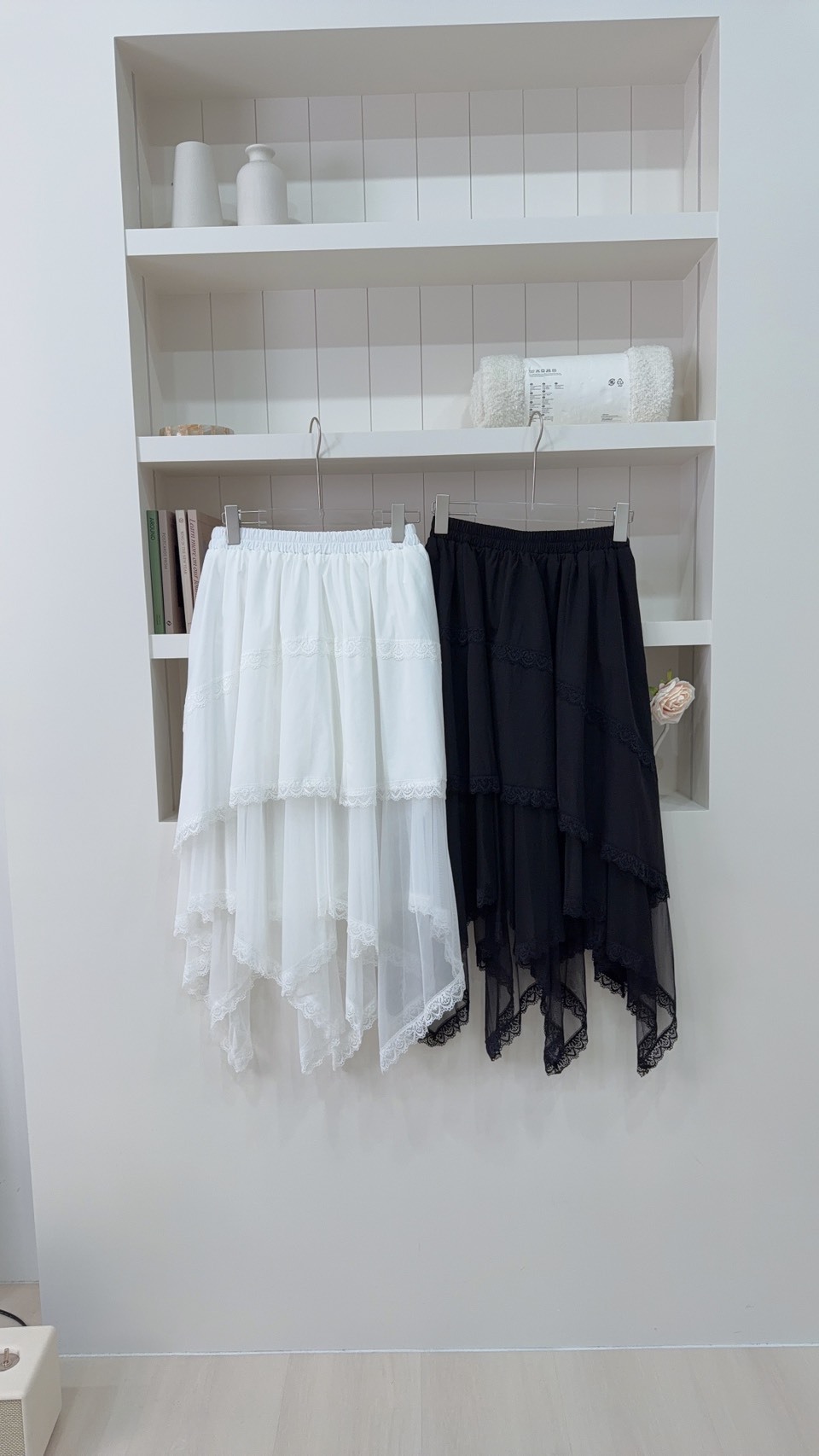 設計感滾邊蕾絲裙 2colors