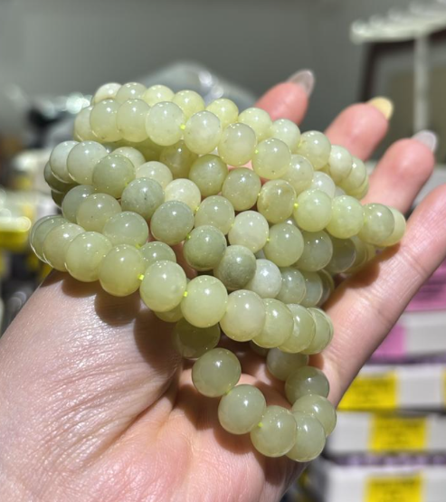 260411 - C19 9mm+青海青黃口料和田玉算盤珠手串