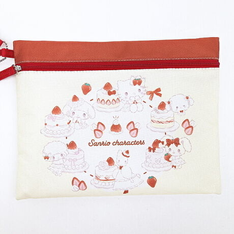 日本 Sanrio 草莓蛋糕系列 - 扁身拉鏈袋套裝 (3入)