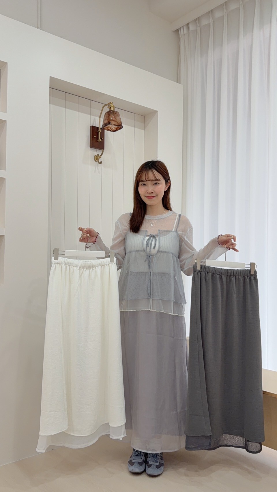 雙面穿雙層抽繩裙 2colors