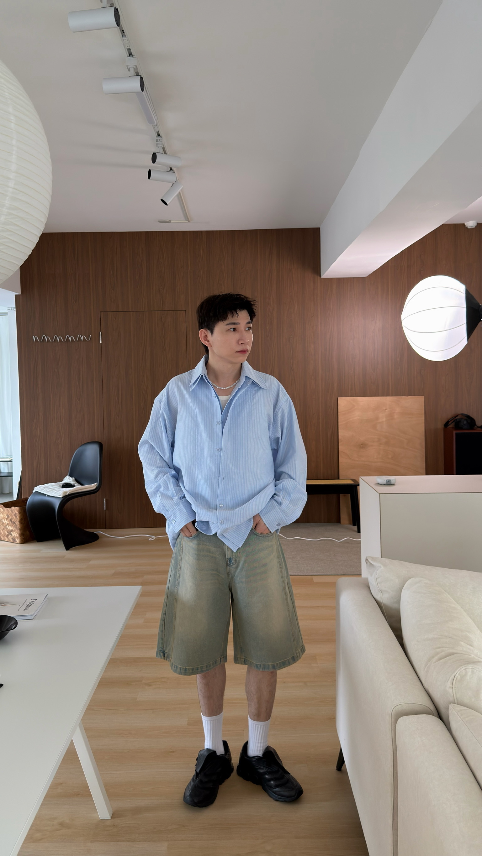 雙層視覺造型直紋衫