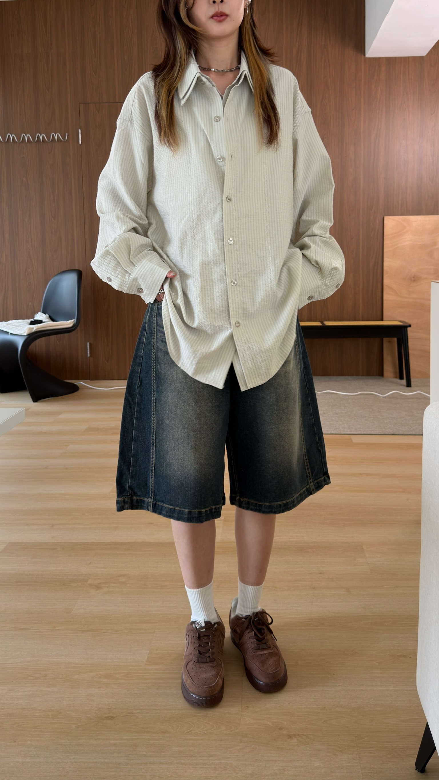 泥染解構牛仔短褲☝🏻