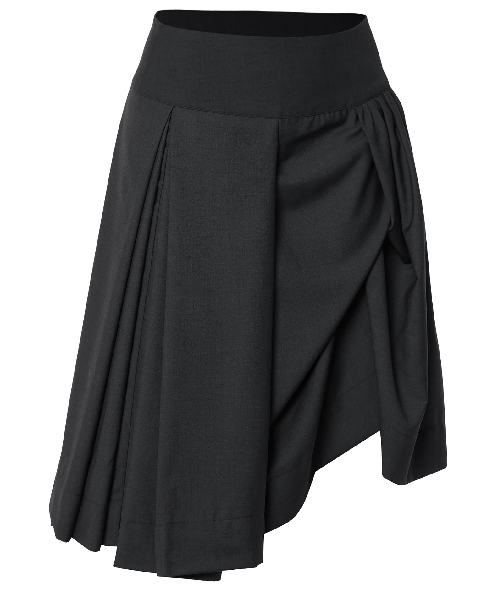 FLAREUP 不對稱垂墜中長裙 FL-248_Black