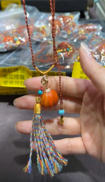 260411 - C23 南紅瑪瑙南瓜燈籠編織繩鏈