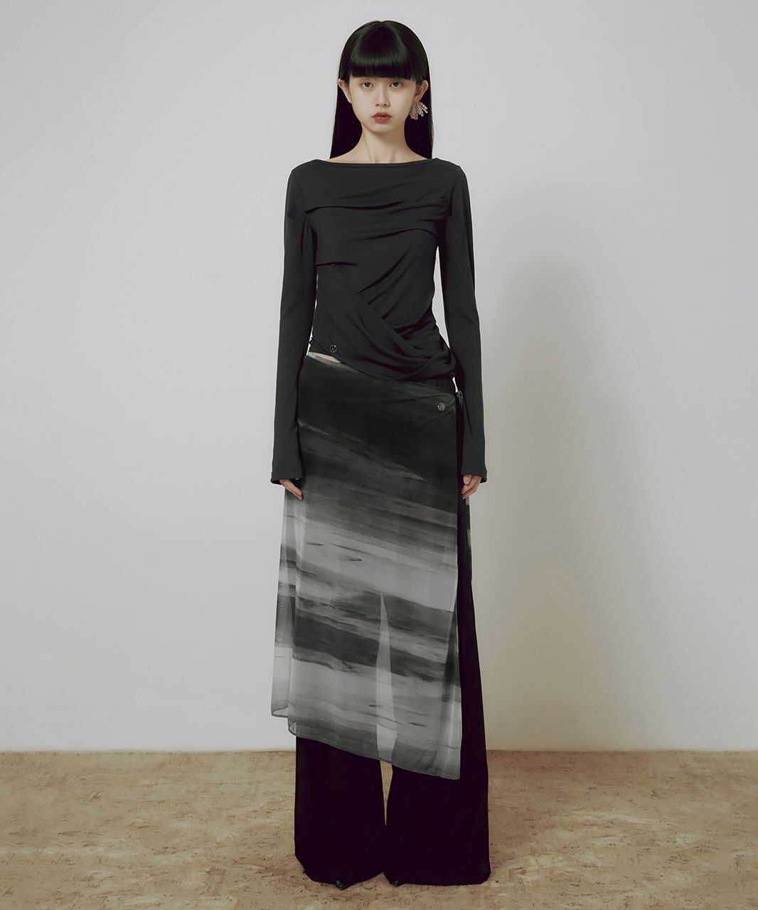 FLAREUP 透膚飄逸裹身裙 FL-240_Black