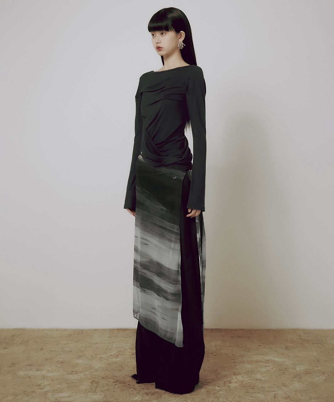 FLAREUP 透膚飄逸裹身裙 FL-240_Black