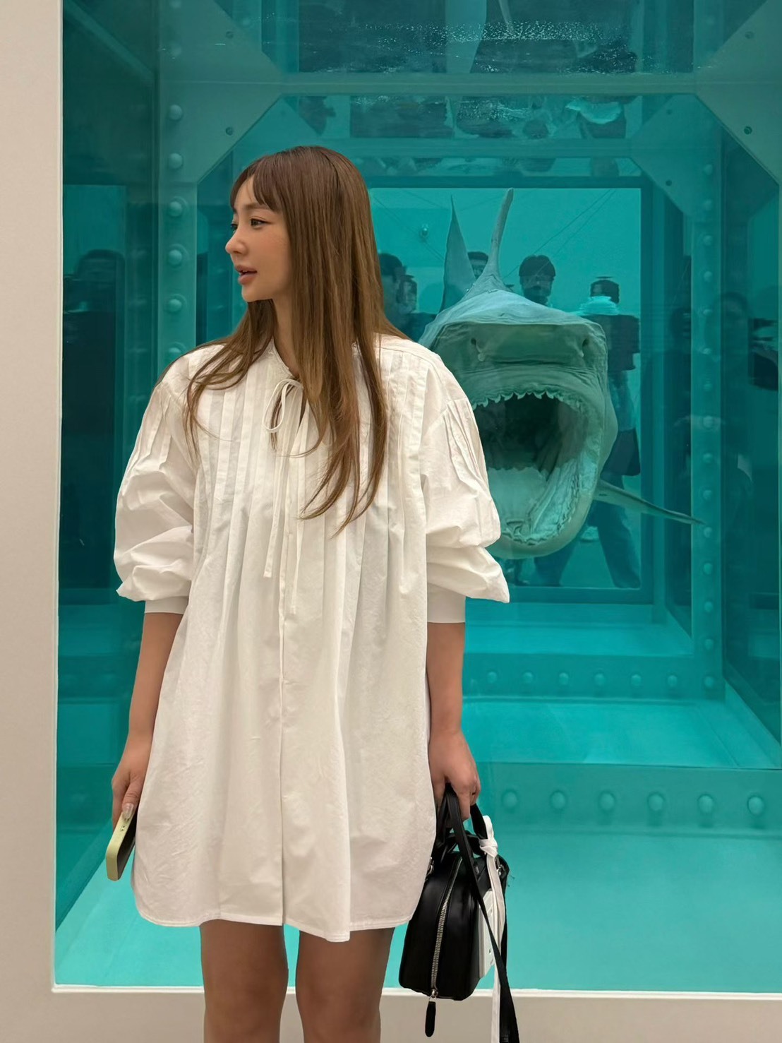 綁結壓折襯衫洋裝
