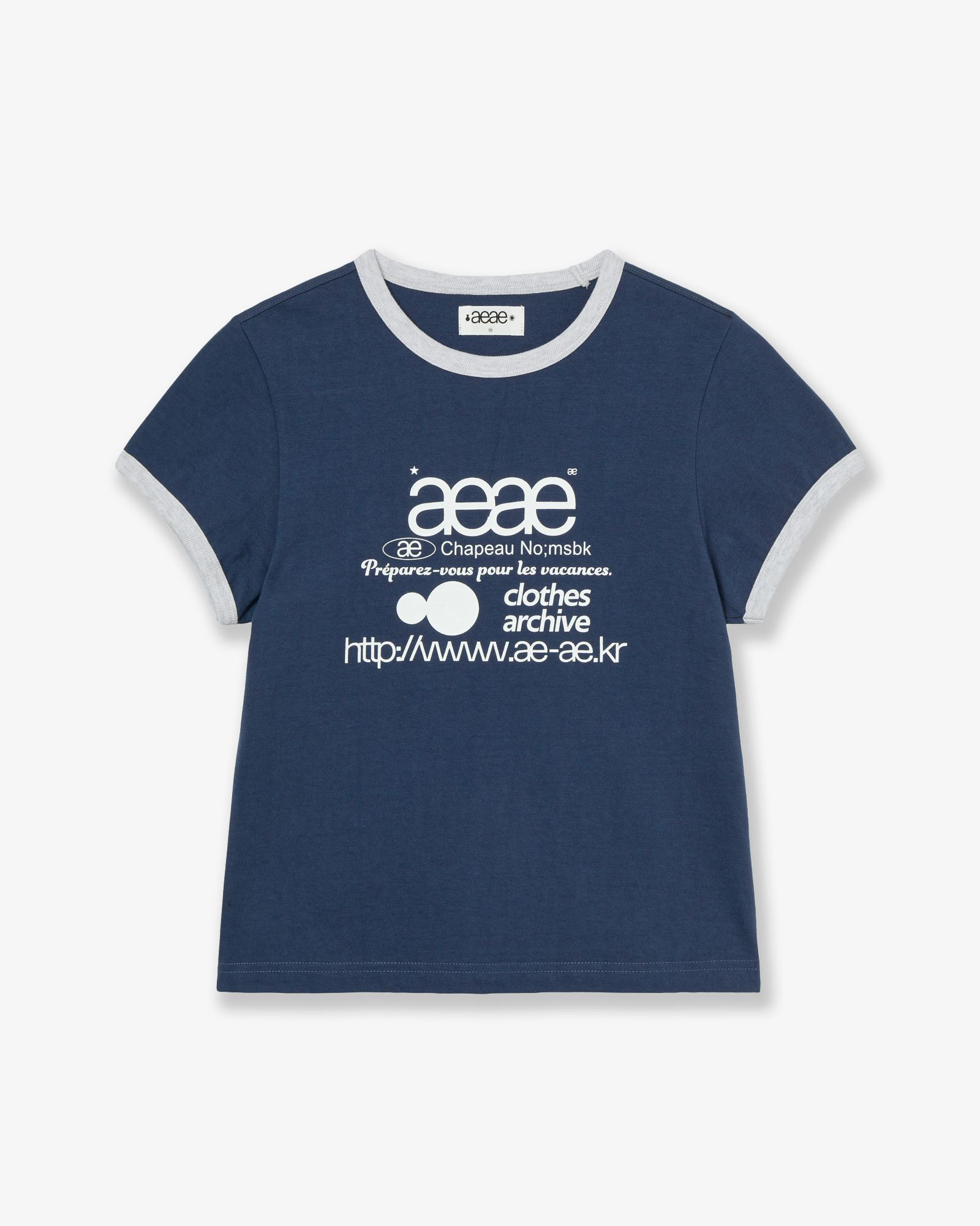 AEAE Web Logo 撞色領 TEE 靛藍 AE46SWTS002IND