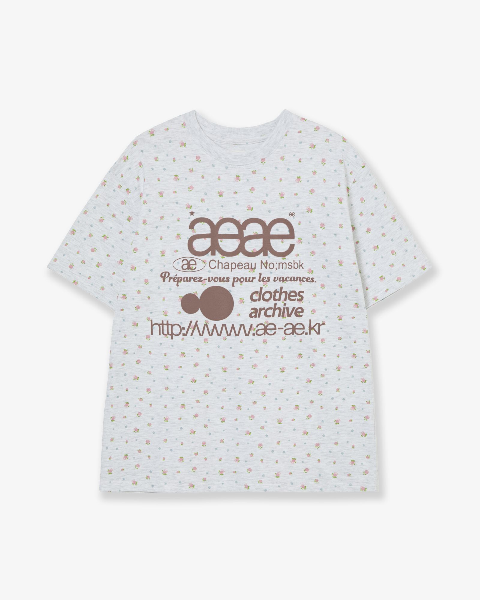 AEAE 花卉 Logo 短袖 T-shirt 淺灰 AE46SWTS006LGY
