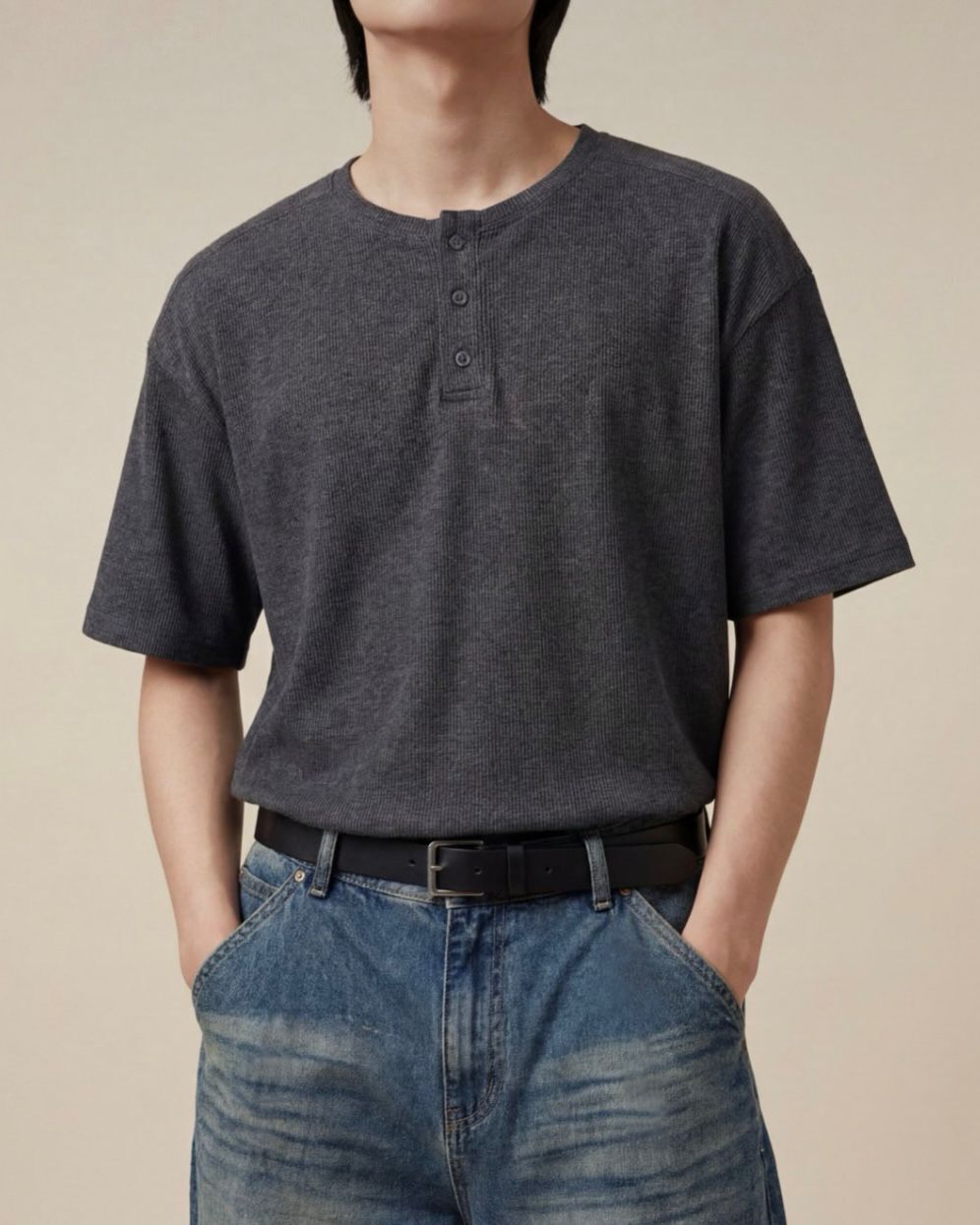淨色半開胸短袖Tee T5918
