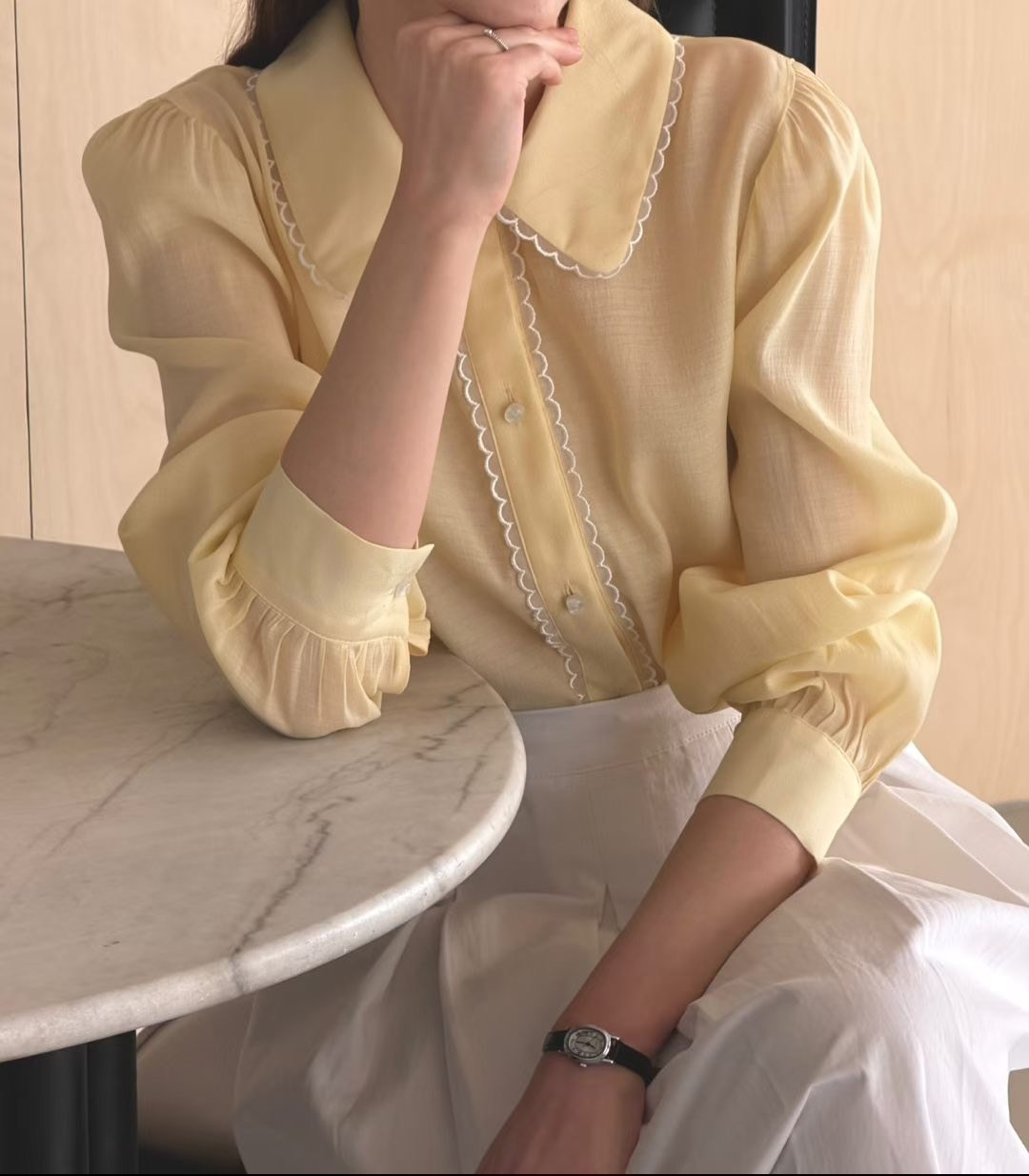 小蕾邊領質感襯衫