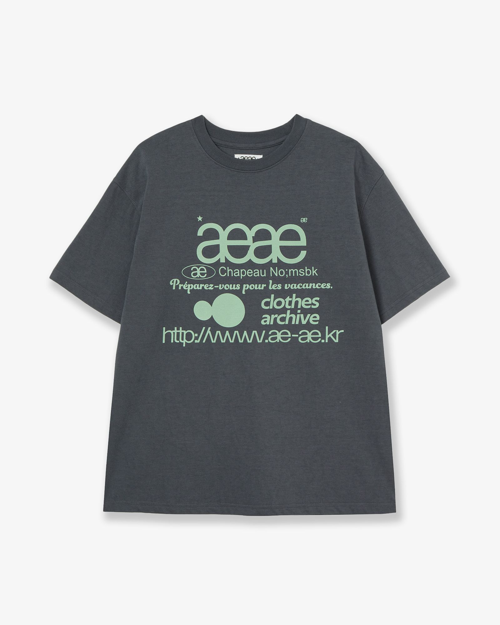 AEAE Web Logo 短袖 T 恤 炭灰 AE46SWTS004CHA