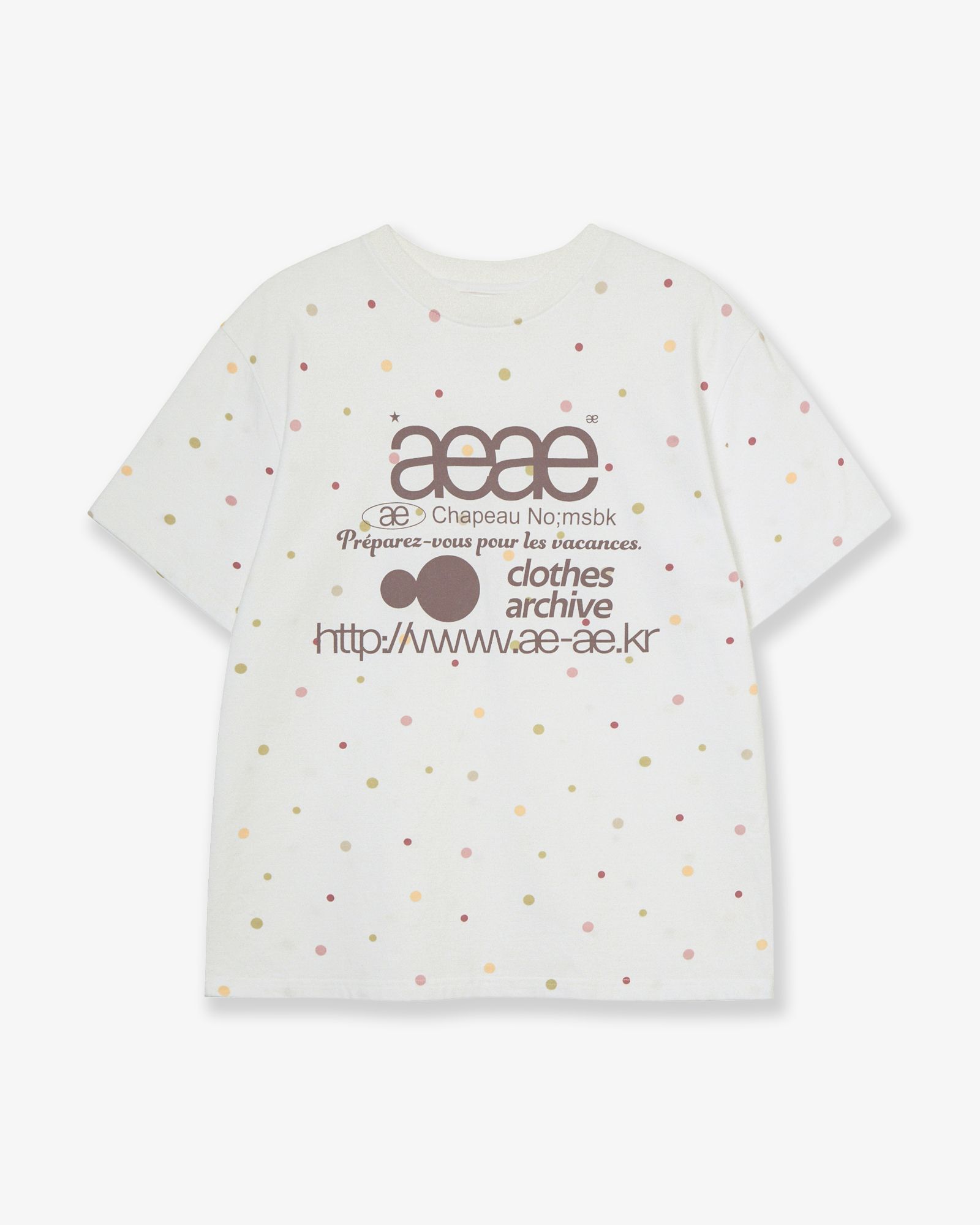 AEAE 網路 Logo 點點 T-Shirt AE46SWTS005WHT