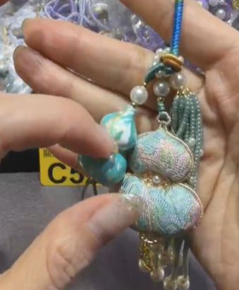 260411 - C53 宋錦葫蘆+大漆葫蘆掛飾（薄荷綠）