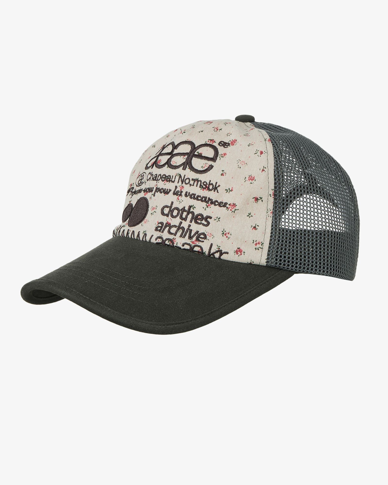 AEAE 花卉網眼帽 米色/深綠 AE46SWCA003BDG