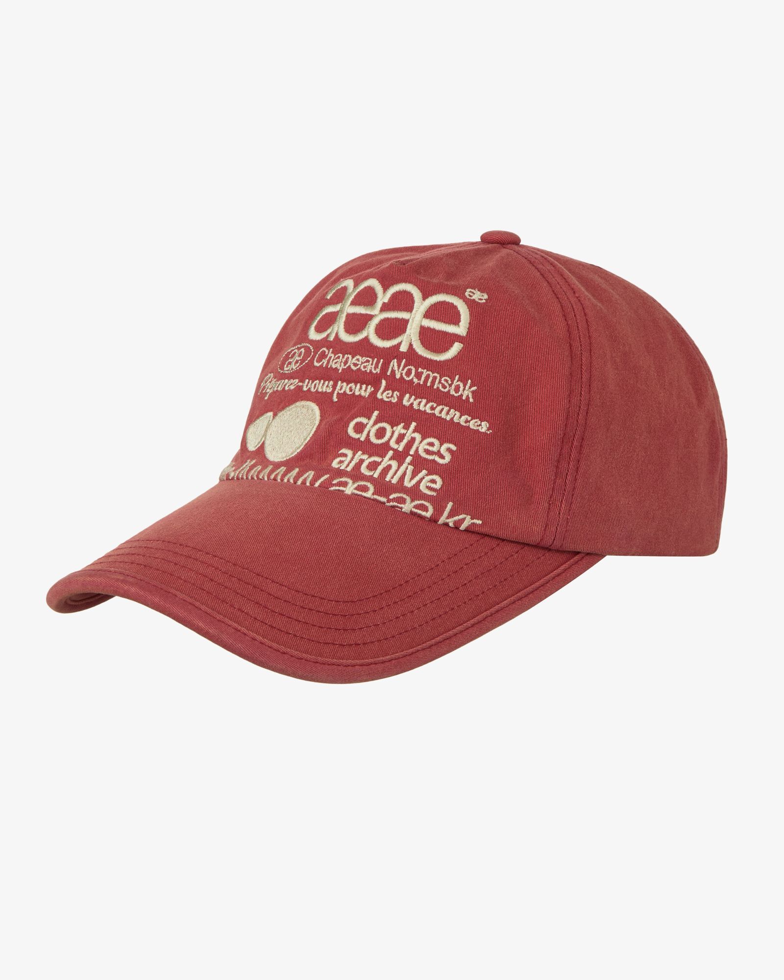 AEAE 水洗網眼LOGO五片帽 AE46SWCA002RED