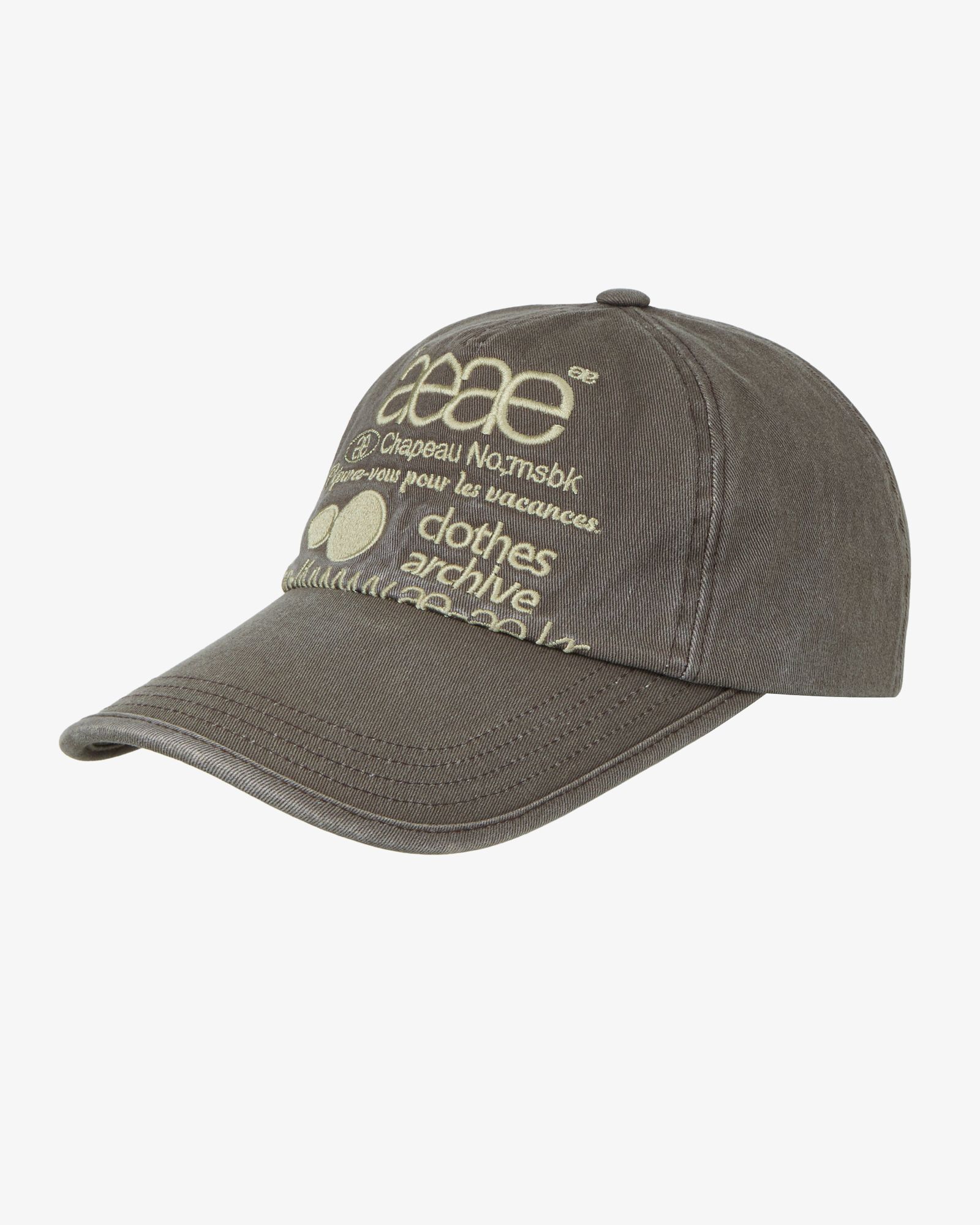 AEAE Web Logo 水洗五片棒球帽 棕色 AE46SWCA002BRW