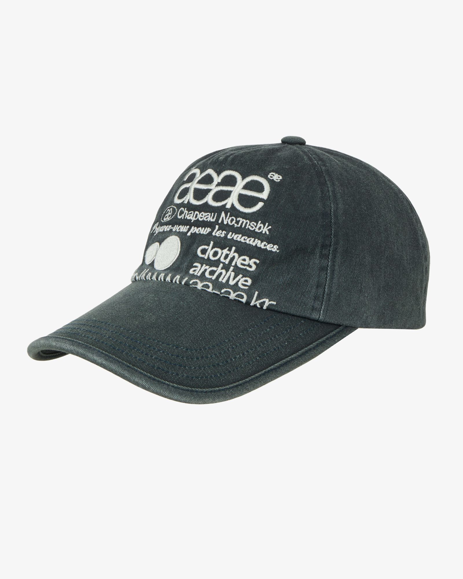 AEAE 網格Logo水洗五片棒球帽 深藍 AE46SWCA002NVY