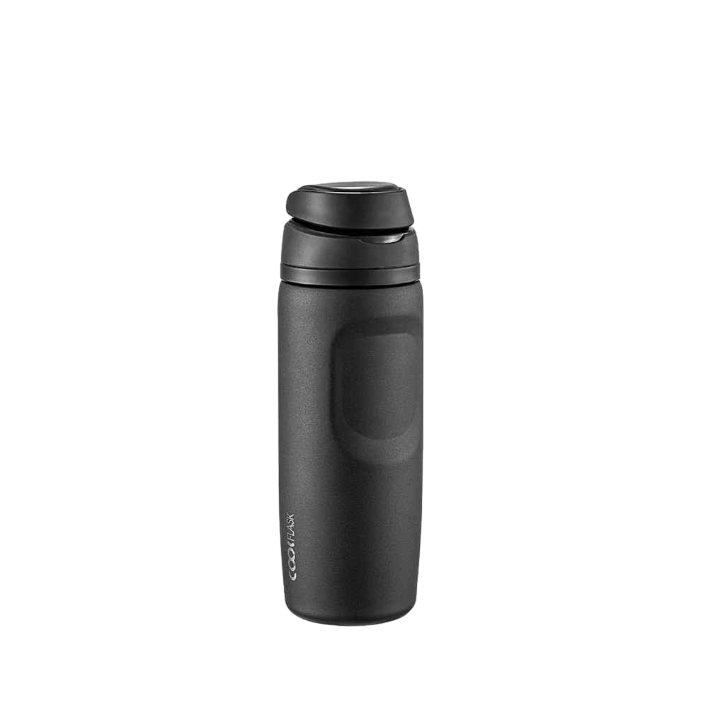 【Coolflask】真空彈蓋不鏽鋼水壺24oz(710ml)  | MegaSip Water Bottle  黑