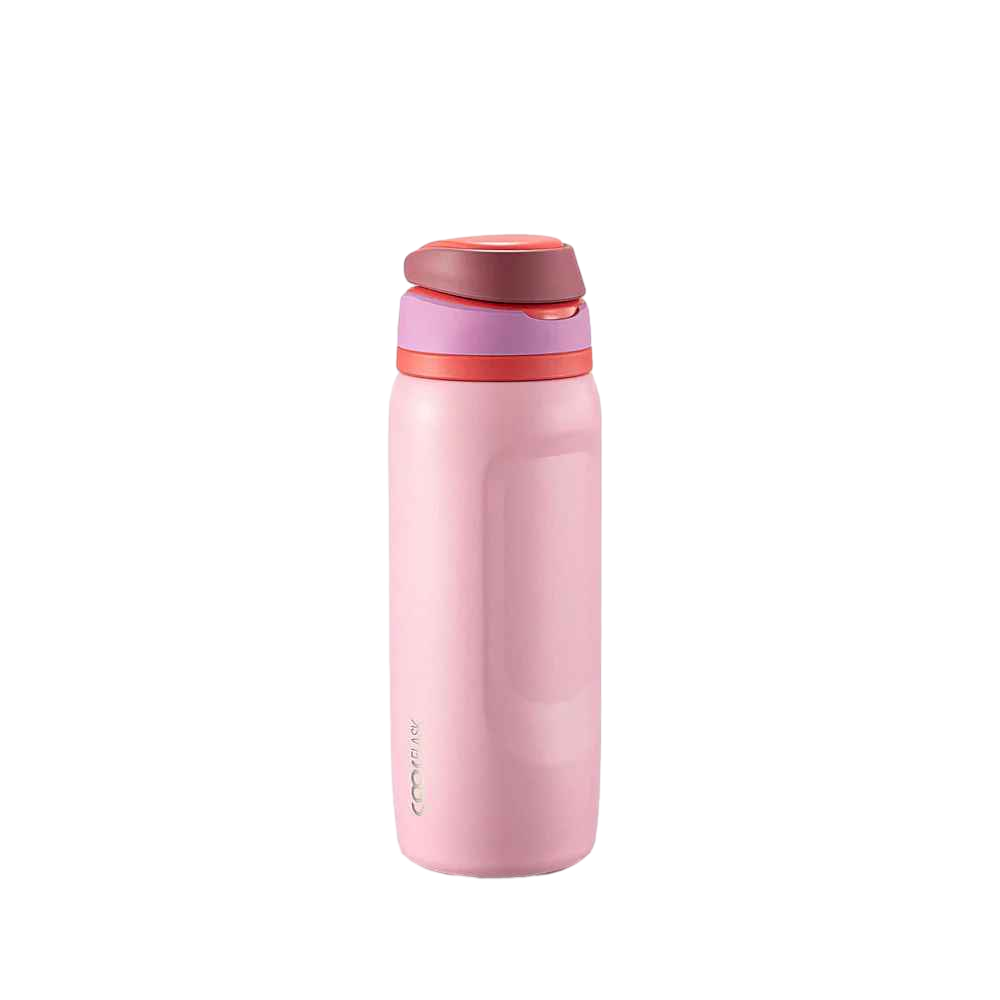 【Coolflask】真空彈蓋不鏽鋼水壺32oz(946ml)  | MegaSip Water Bottle  粉