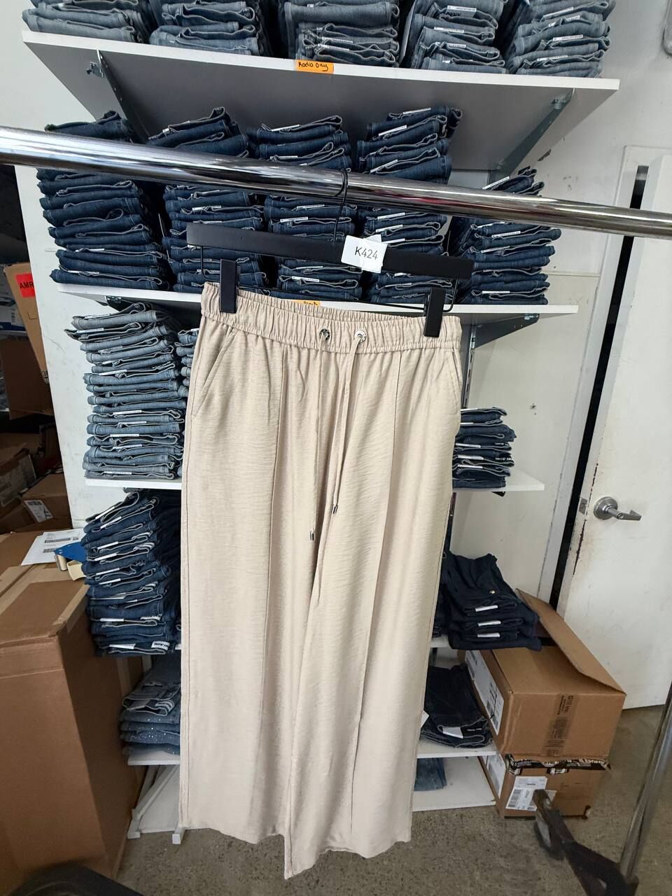 [U] DKNY PEBBLE WOMEN'S WIDE LEG PULL ON PANTS, P54K7D81-PBL (UD424)