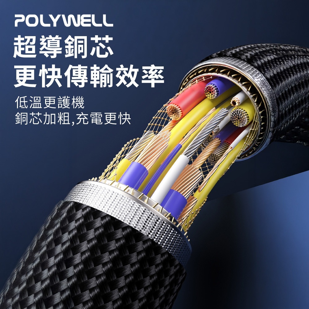 POLYWELL寶利威爾 公對公編織充電線【DZ0240】