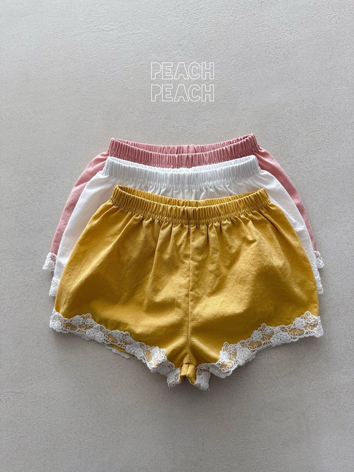 正韓夏PEACHPEACH 三色花園蕾絲短褲