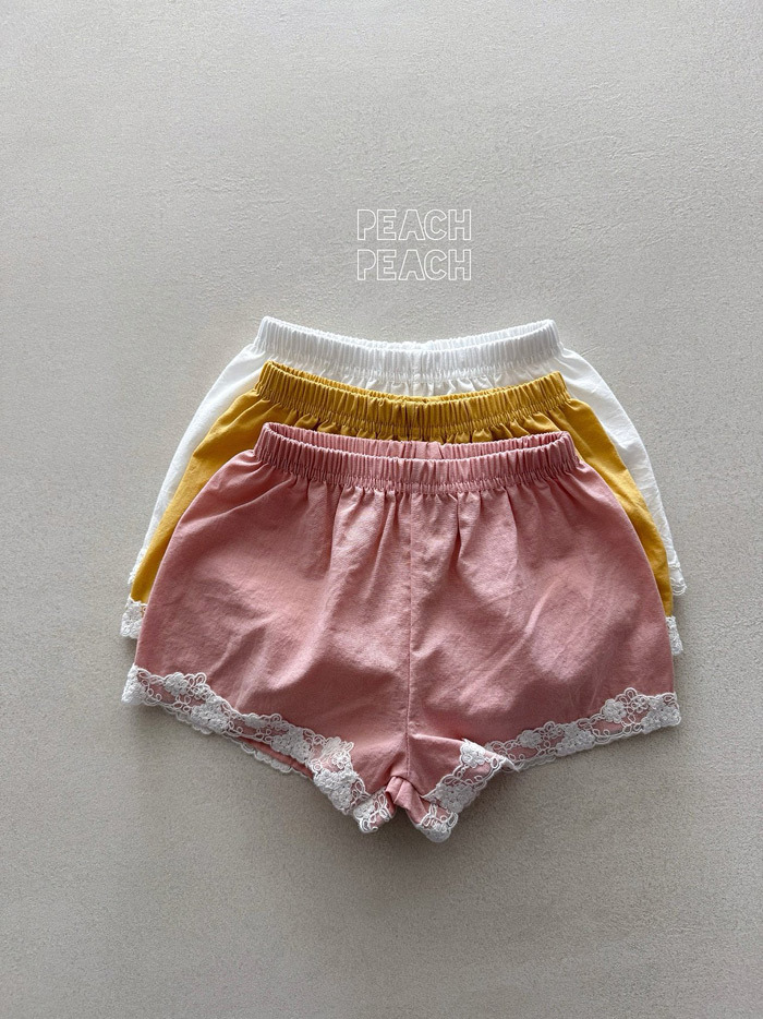 正韓夏PEACHPEACH 三色花園蕾絲短褲
