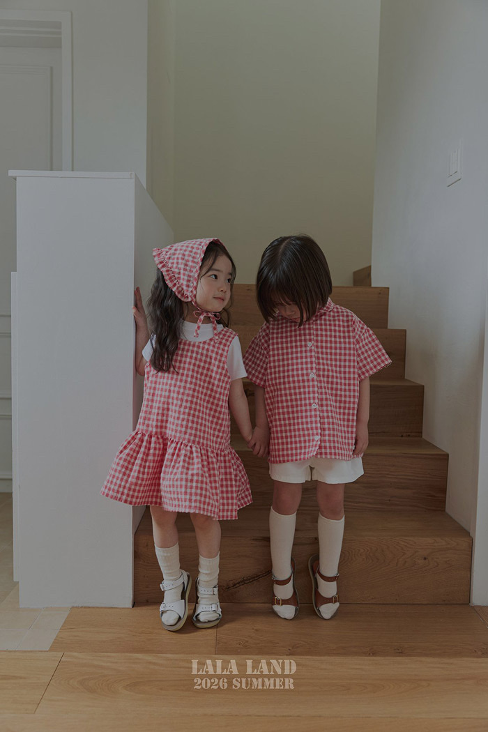 正韓夏lalaland 格紋/兔兔洋裝