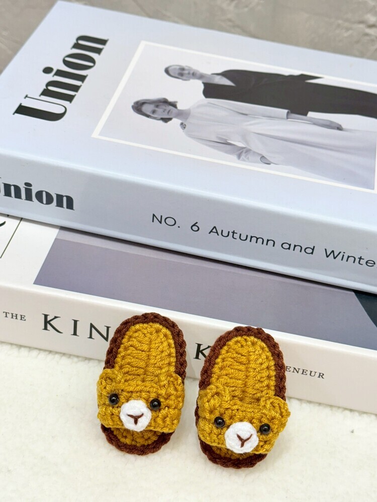 『2入組』咖色可愛圖案拖鞋ㄆ一ㄚ夾((咖色隨機))