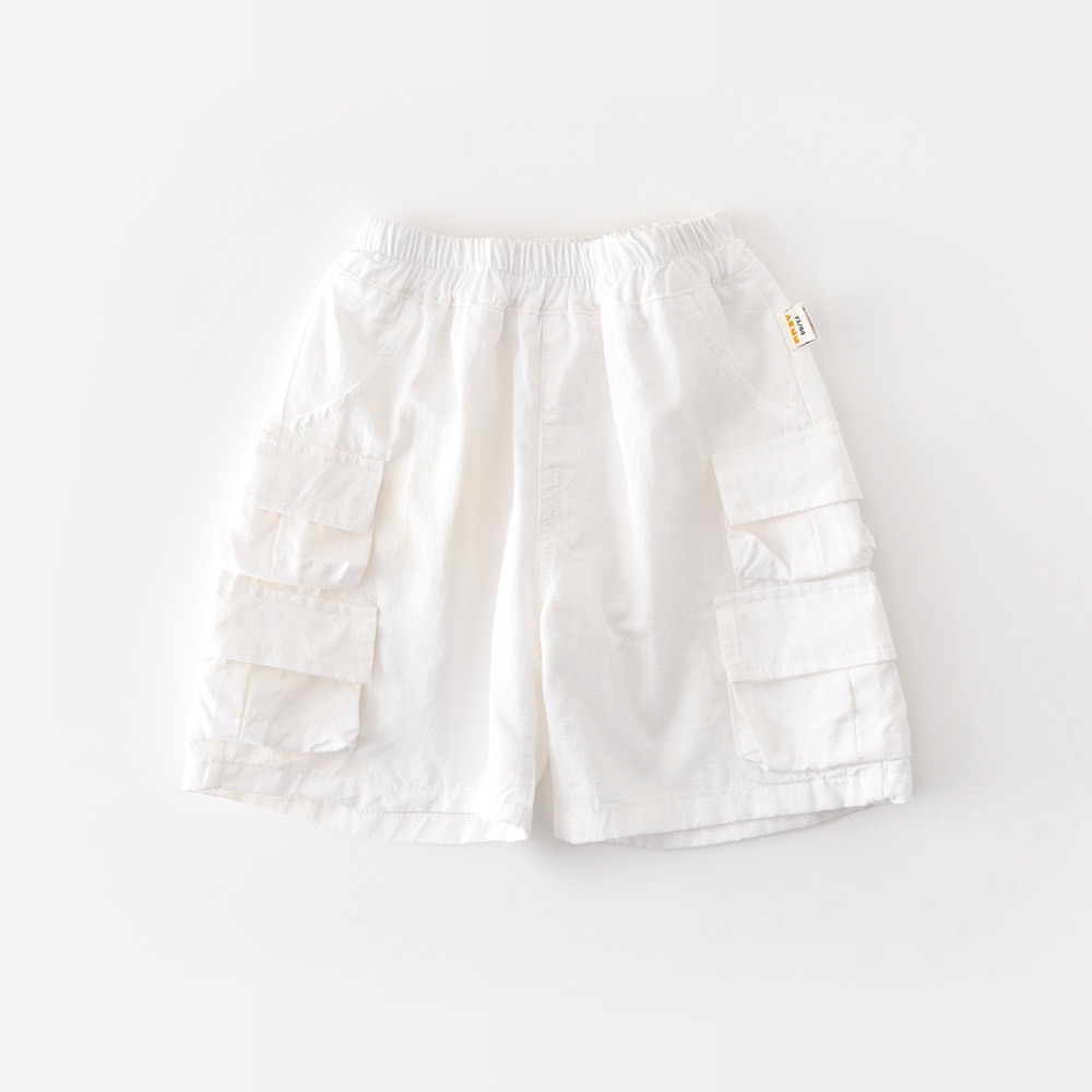 休閒白色工裝褲