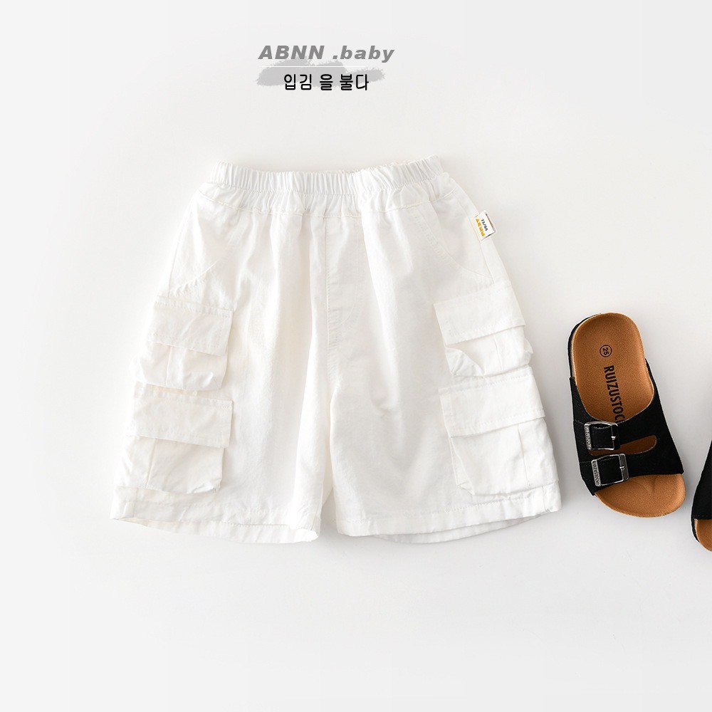 休閒白色工裝褲