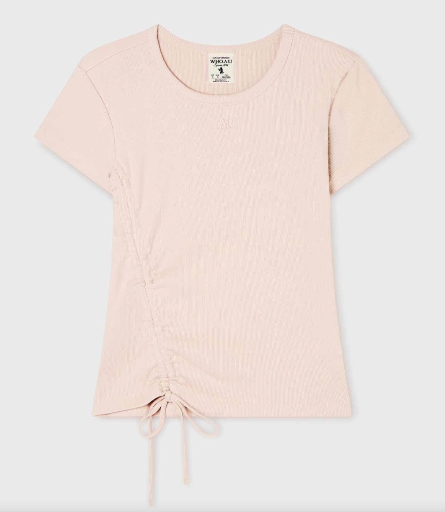 【入LIVECODE一件減至$178😱🔥！】【WHO.A.U春夏開季🔥】Ribbed Side String T-Shirt (3 Colors)