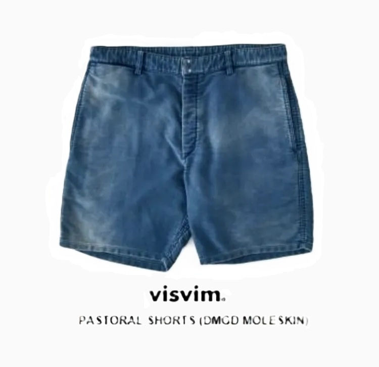 VISVIM PASTORAL SHORTS (DMGD MOLESKIN) - INDIGO SIZE 2 IN STOCK NOW (現貨發售中)