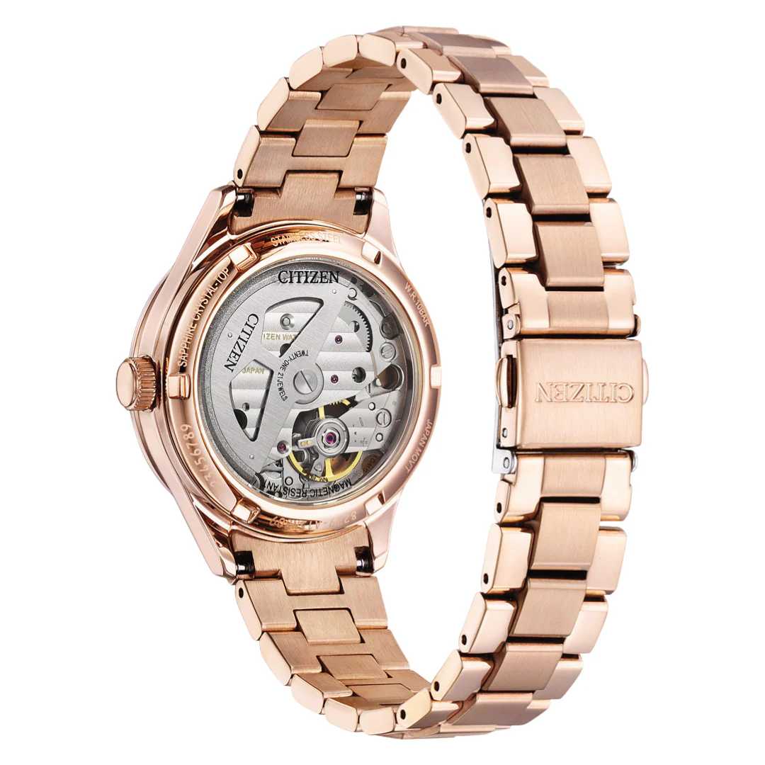 萬年鐘錶 - Citizen 星辰錶 XC女錶  限定款珍珠母貝櫻花機械限量版女錶 PC1017-96W 錶徑34MM