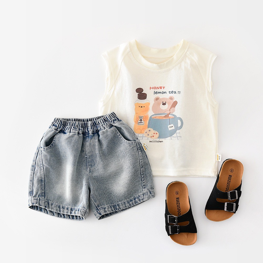 泡茶小熊背心上衣