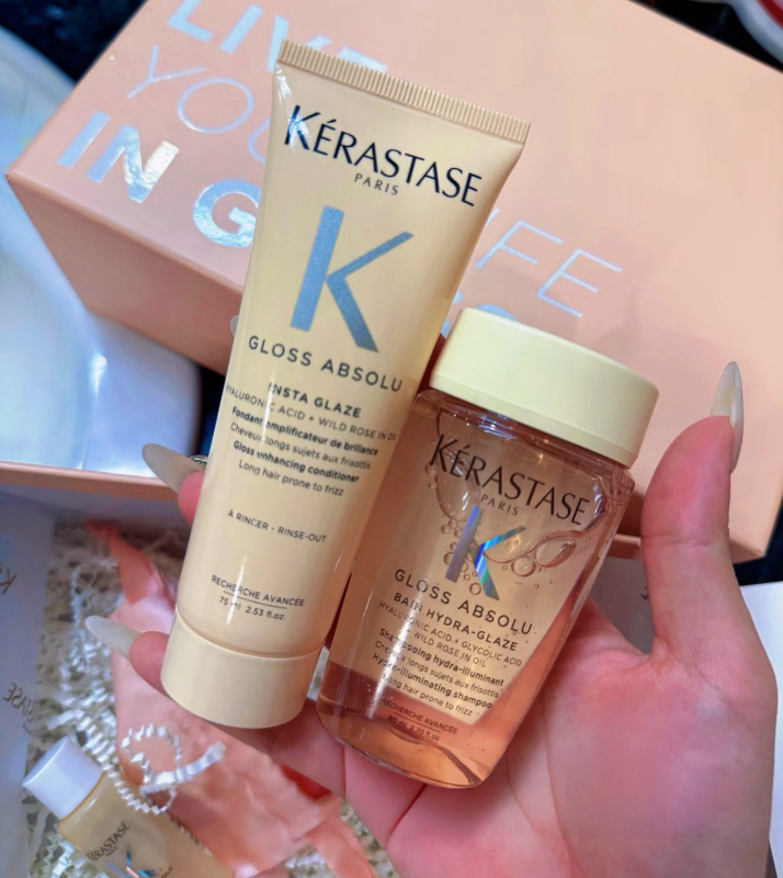 巴黎卡詩 釉光玫瑰瑩潤洗髮精 80ml / 護髮素 75ml