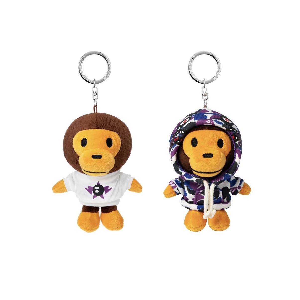 -(C4c)-A BATHING APE BAPE BABY MILO HONG KONG 香港 20 週年限定 吊卡 鑰匙圈 黑紫迷彩-002GDM221302M