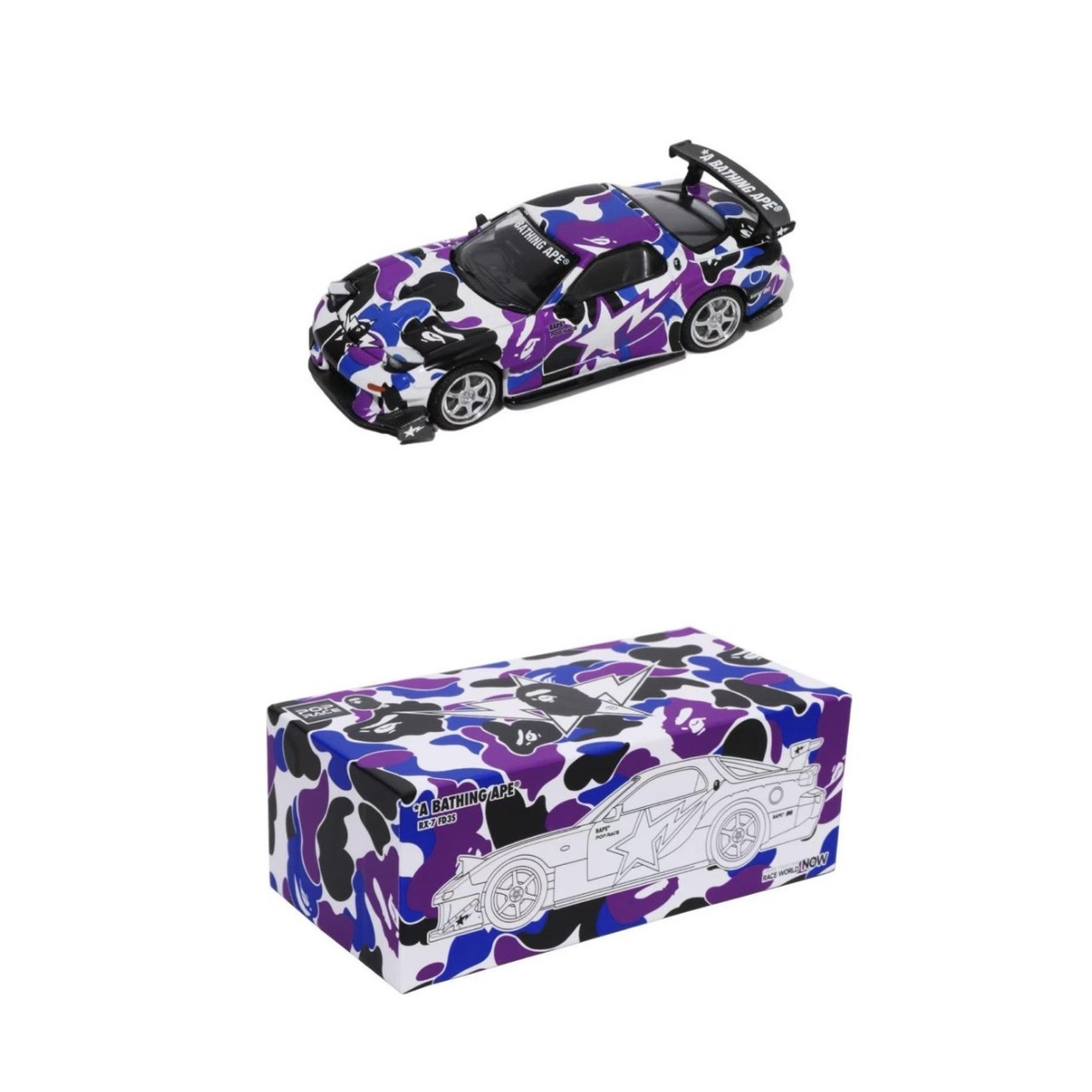 A BATHING APE BAPE HONG KONG 香港 20 週年限定 RX-7 模型車 黑紫迷彩-001FGM221301M