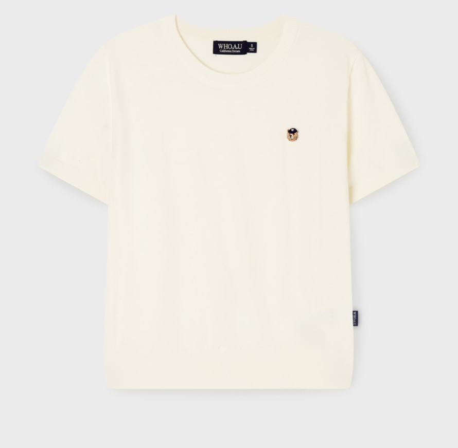 【入LIVECODE一件減至$198😱🔥！】【WHO.A.U春夏開季🔥】Steve R-neck Plain Short Sleeve Sweater (3 Colors)